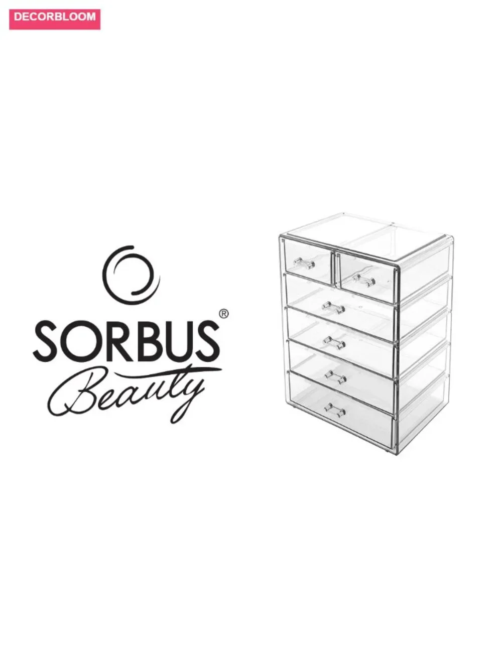 Acrylic 6-Drawer Makeup Organizer Set for Vanity & Countertop